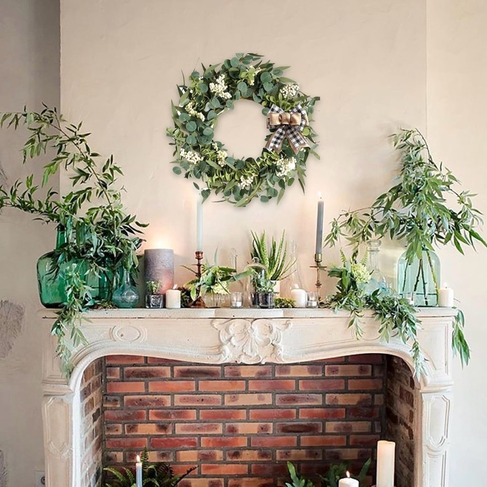Elegant Green and Eucalyptus Everyday Wreath - Picture 3 of 5